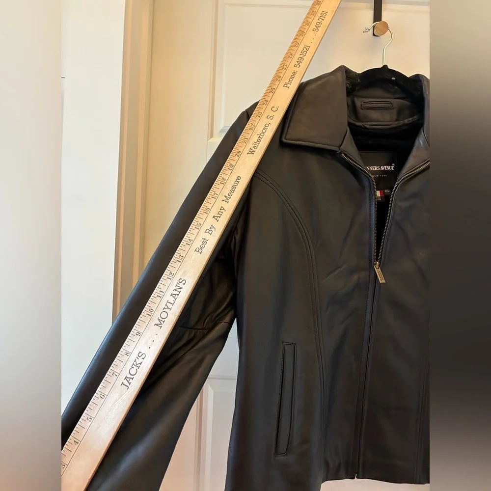Tanners Avenue lambs leather Italy, size 2 XL black zipper up jacket new /tags - Picture 6 of 10